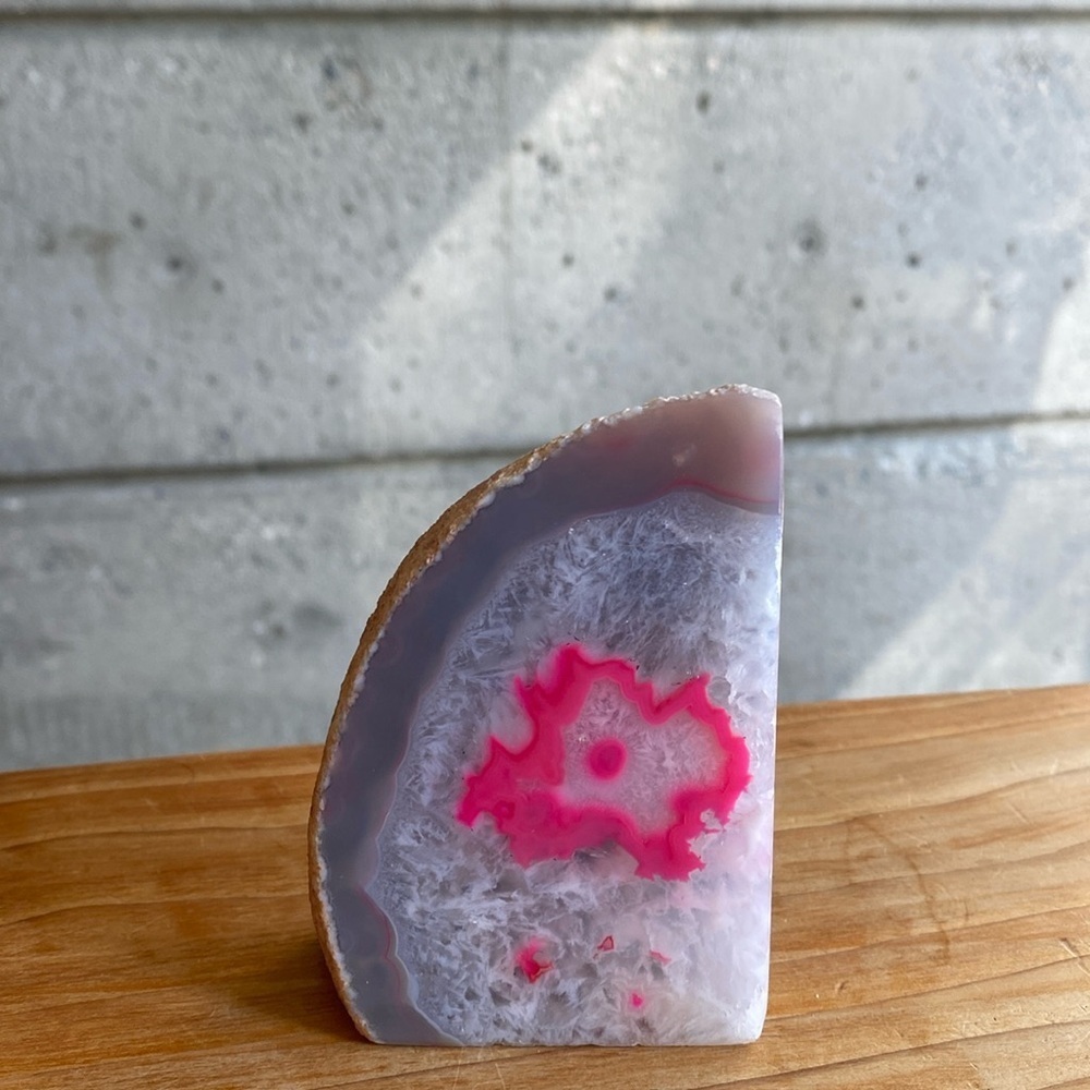 Geode bookend or shelf decor “pink”